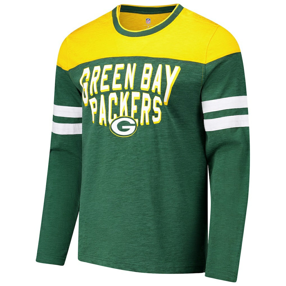 Green Bay Packers G-III Sports by Carl Banks Adaptive Hail Mary Long Sleeve T-Shirt Green/Gold | NFL