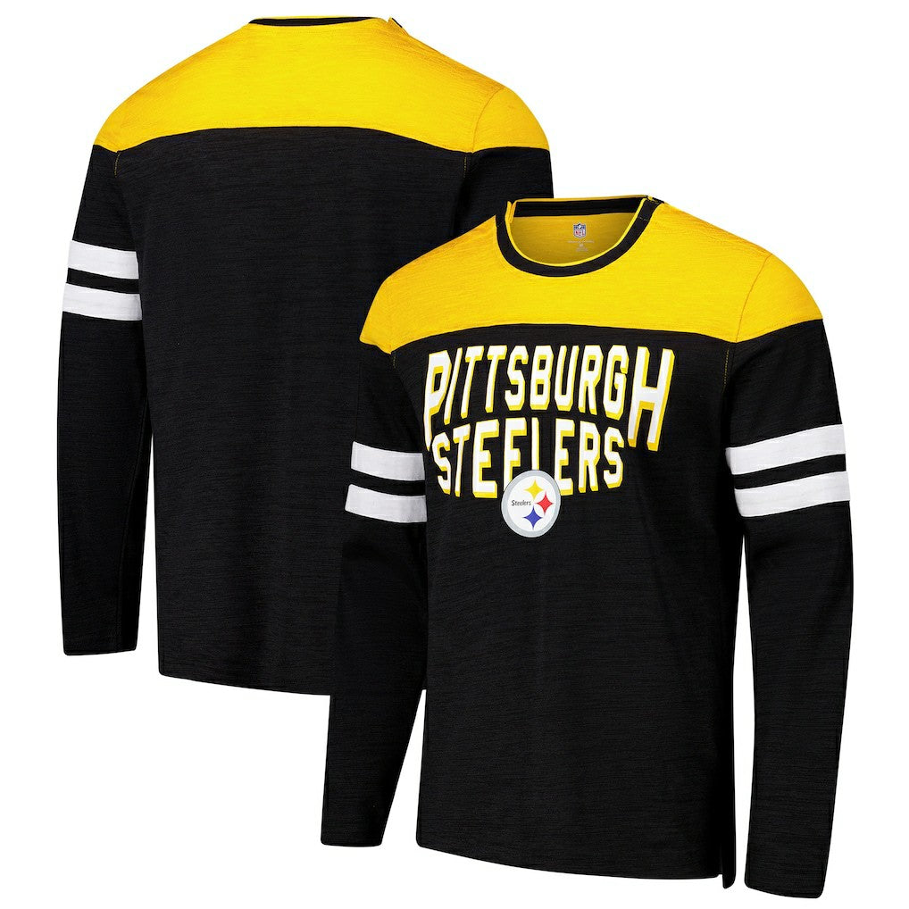 Pittsburgh Steelers G-III Sports by Carl Banks Adaptive Hail Mary Long Sleeve T-Shirt Black/Gold | NFL