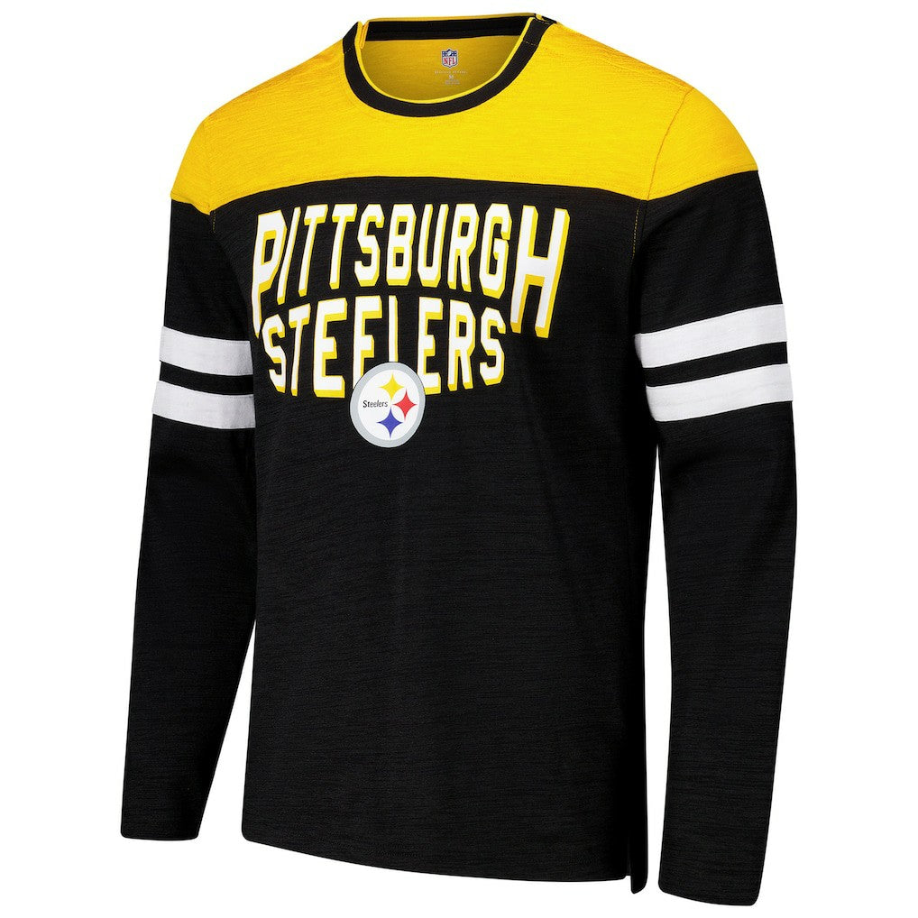 Pittsburgh Steelers G-III Sports by Carl Banks Adaptive Hail Mary Long Sleeve T-Shirt Black/Gold | NFL