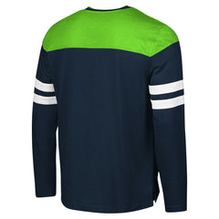 Seattle Seahawks G-III Sports by Carl Banks Adaptive Hail Mary Long Sleeve T-Shirt College Navy/Neon Green | NFL