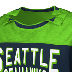 Seattle Seahawks G-III Sports by Carl Banks Adaptive Hail Mary Long Sleeve T-Shirt College Navy/Neon Green | NFL