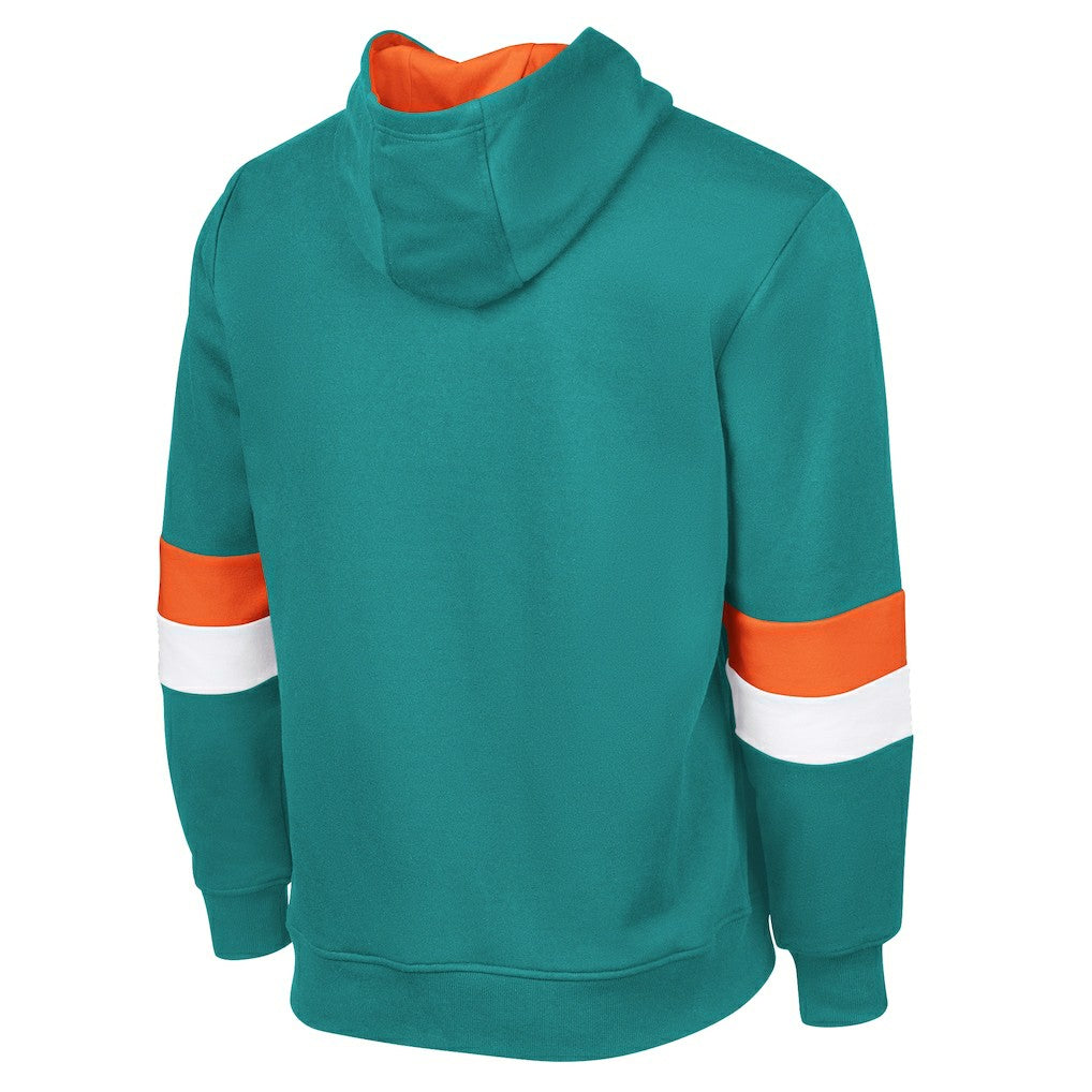Miami Dolphins G-III Sports by Carl Banks Adaptive Faceoff Pullover Hoodie Aqua/Orange | NFL