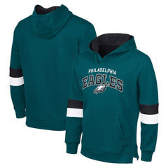Philadelphia Eagles G-III Sports by Carl BanksMen's Adaptive Faceoff Pullover Hoodie Midnight Green/Black | NFL