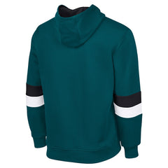 Philadelphia Eagles G-III Sports by Carl BanksMen's Adaptive Faceoff Pullover Hoodie Midnight Green/Black | NFL