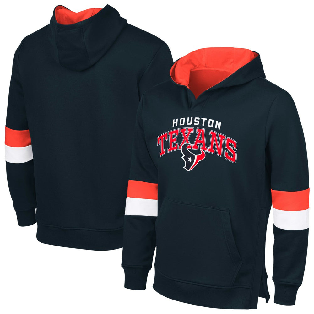 Houston Texans G-III Sports by Carl Banks Adaptive Faceoff Pullover Hoodie Navy/Red | NFL