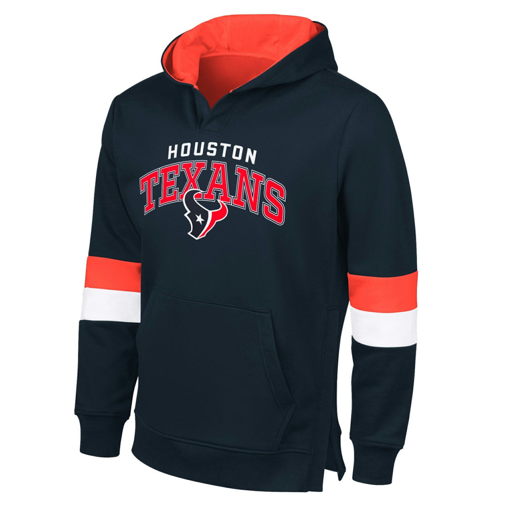 Houston Texans G-III Sports by Carl Banks Adaptive Faceoff Pullover Hoodie Navy/Red | NFL