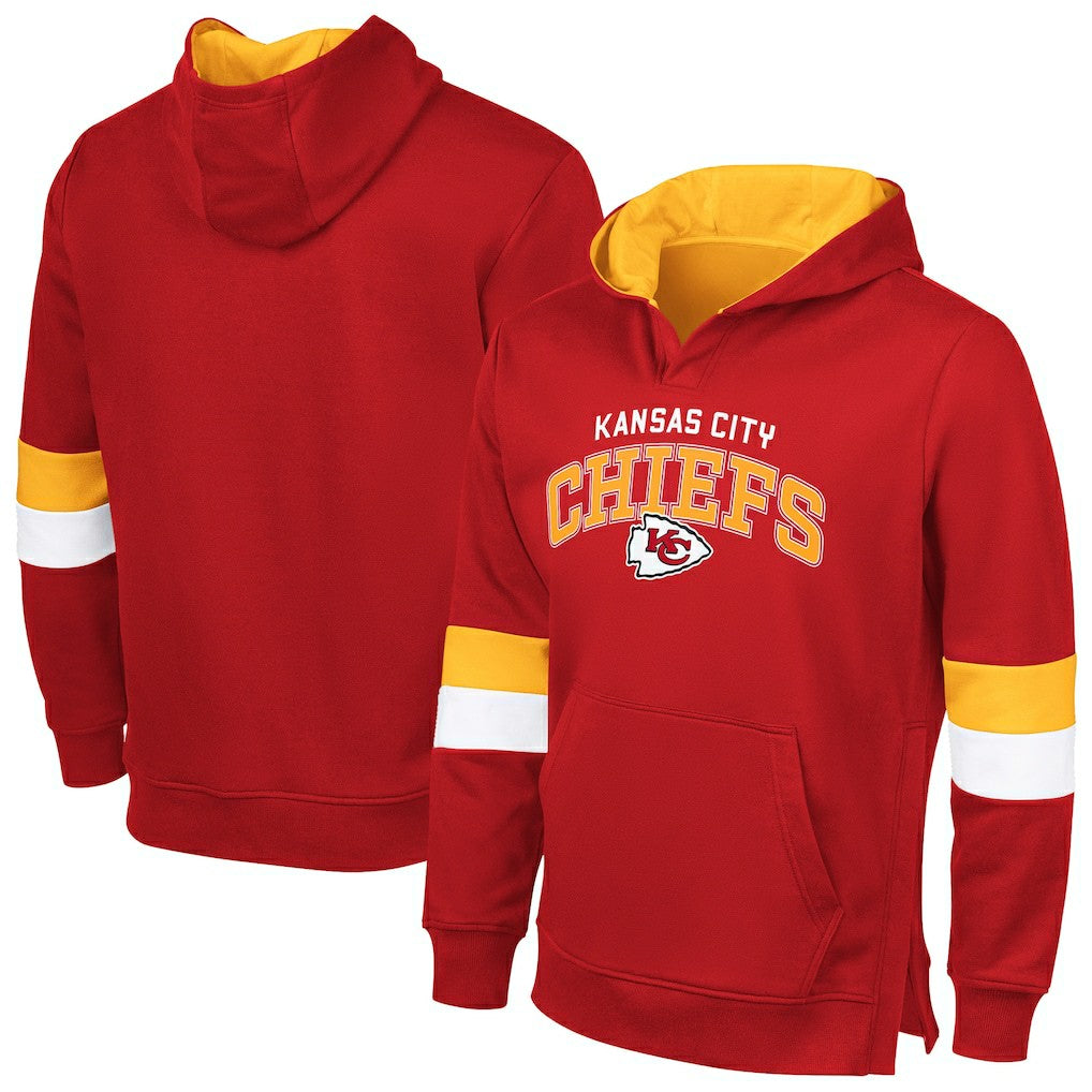 Kansas City Chiefs G-III Sports by Carl Banks Adaptive Faceoff Pullover Hoodie Red/Gold | NFL