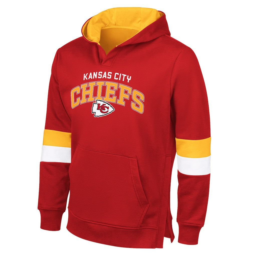 Kansas City Chiefs G-III Sports by Carl Banks Adaptive Faceoff Pullover Hoodie Red/Gold | NFL