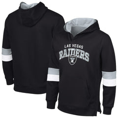 Las Vegas Raiders G-III Sports by Carl Banks Adaptive Faceoff Pullover Hoodie Black/Silver | NFL