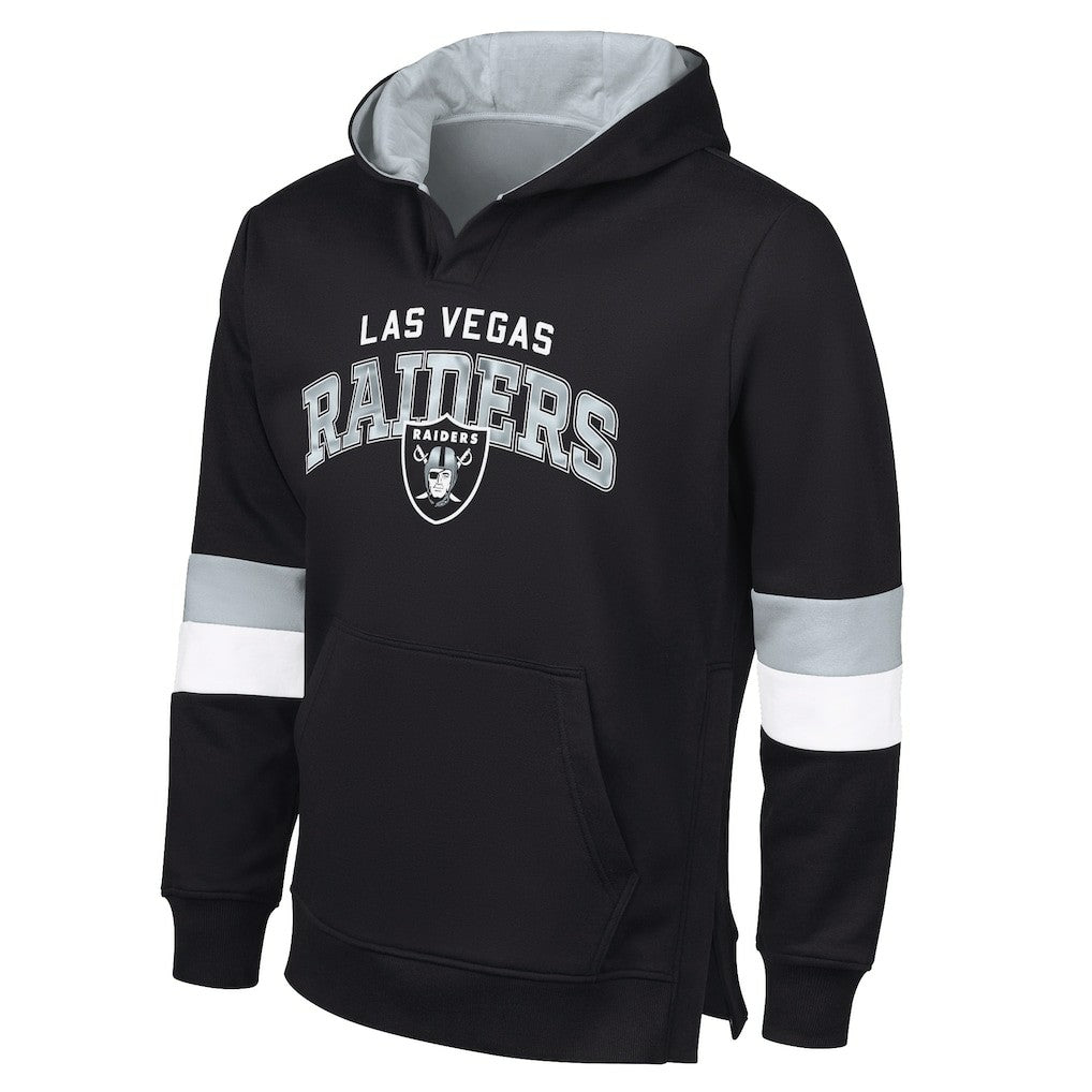 Las Vegas Raiders G-III Sports by Carl Banks Adaptive Faceoff Pullover Hoodie Black/Silver | NFL