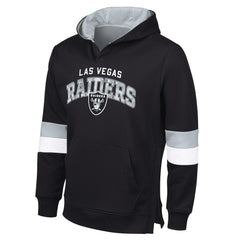 Las Vegas Raiders G-III Sports by Carl Banks Adaptive Faceoff Pullover Hoodie Black/Silver | NFL