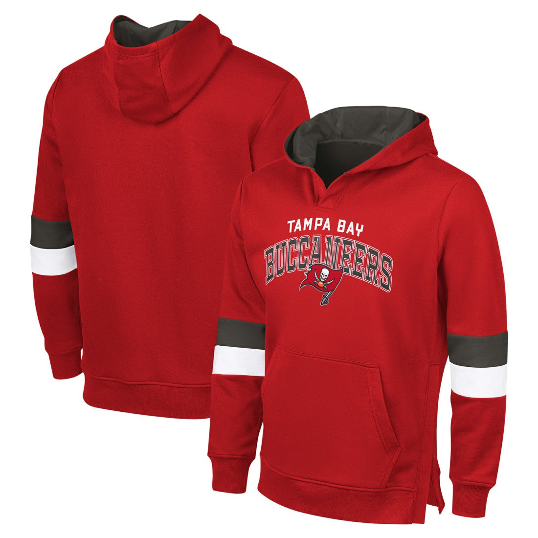 Tampa Bay Buccaneers G-III Sports by Carl BanksMen's Adaptive Faceoff Pullover Hoodie Red/Pewter | NFL