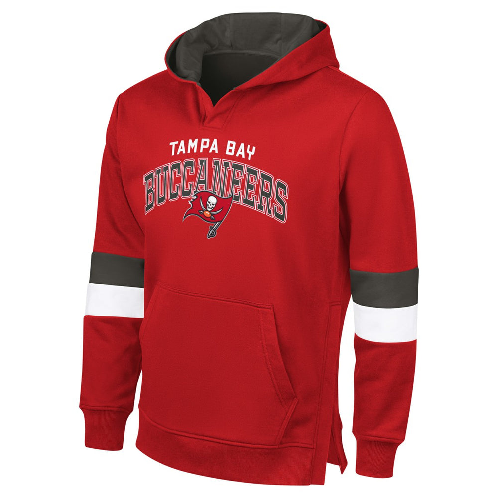Tampa Bay Buccaneers G-III Sports by Carl BanksMen's Adaptive Faceoff Pullover Hoodie Red/Pewter | NFL
