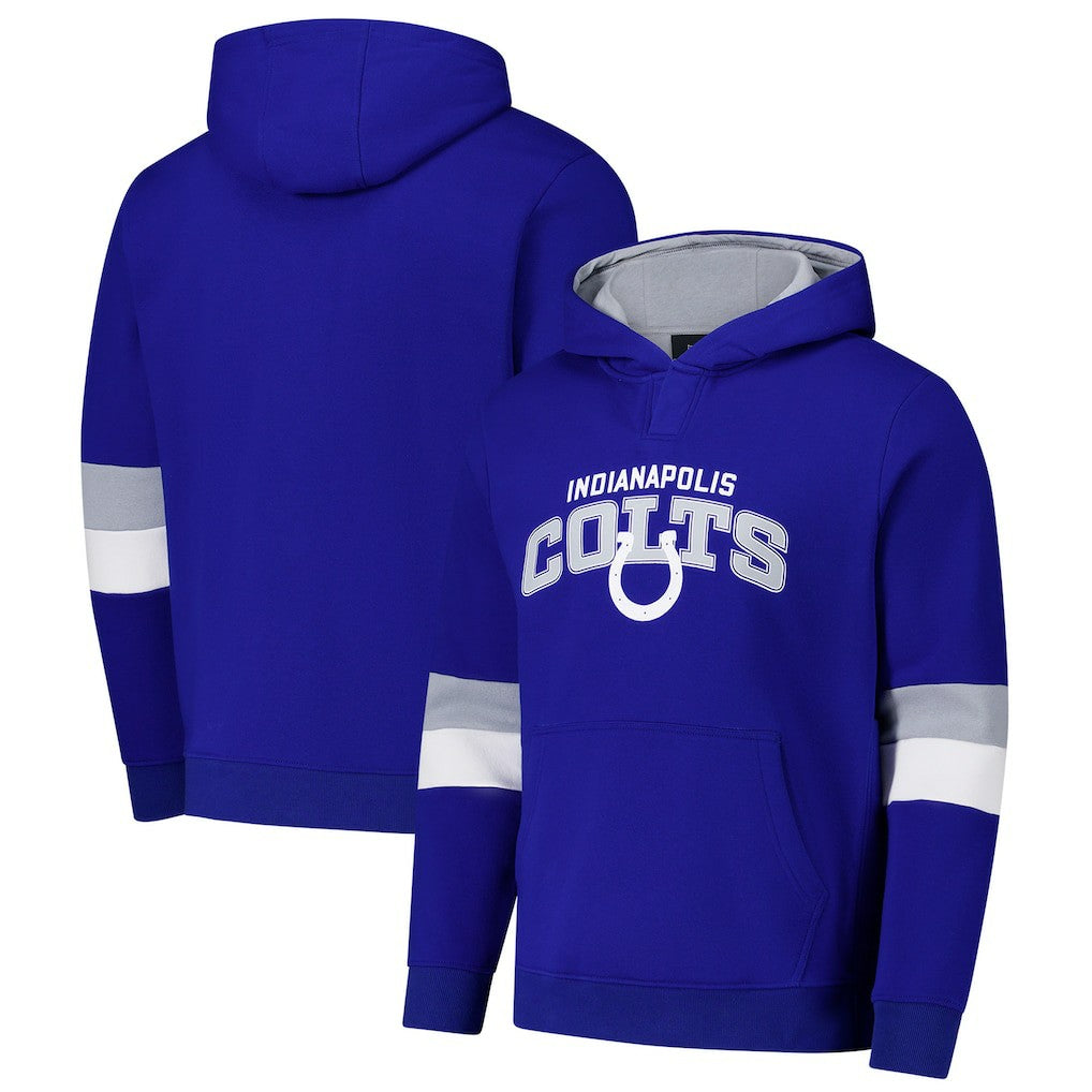 Indianapolis Colts G-III Sports by Carl Banks Adaptive Faceoff Pullover Hoodie Royal/Silver | NFL
