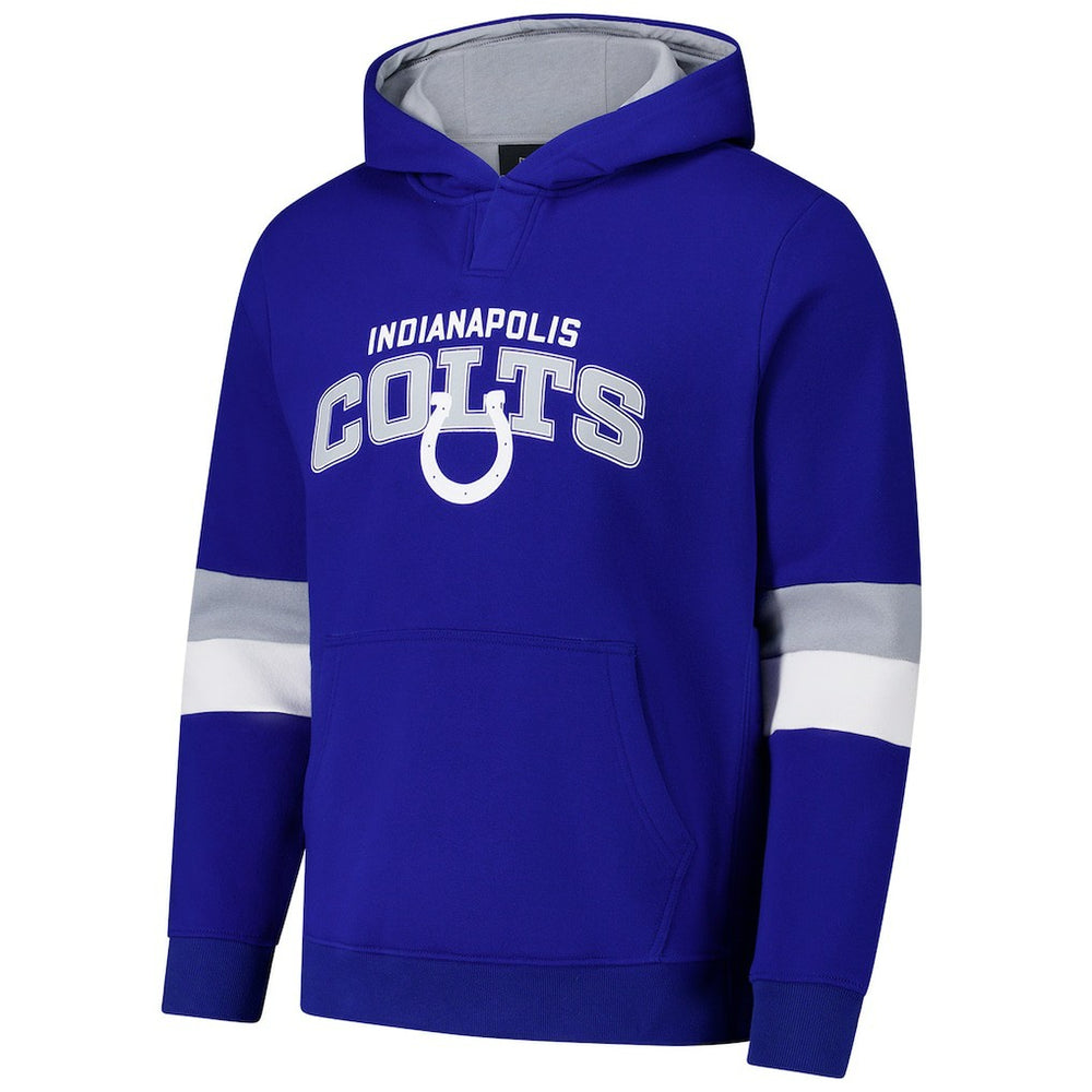 Indianapolis Colts G-III Sports by Carl Banks Adaptive Faceoff Pullover Hoodie Royal/Silver | NFL