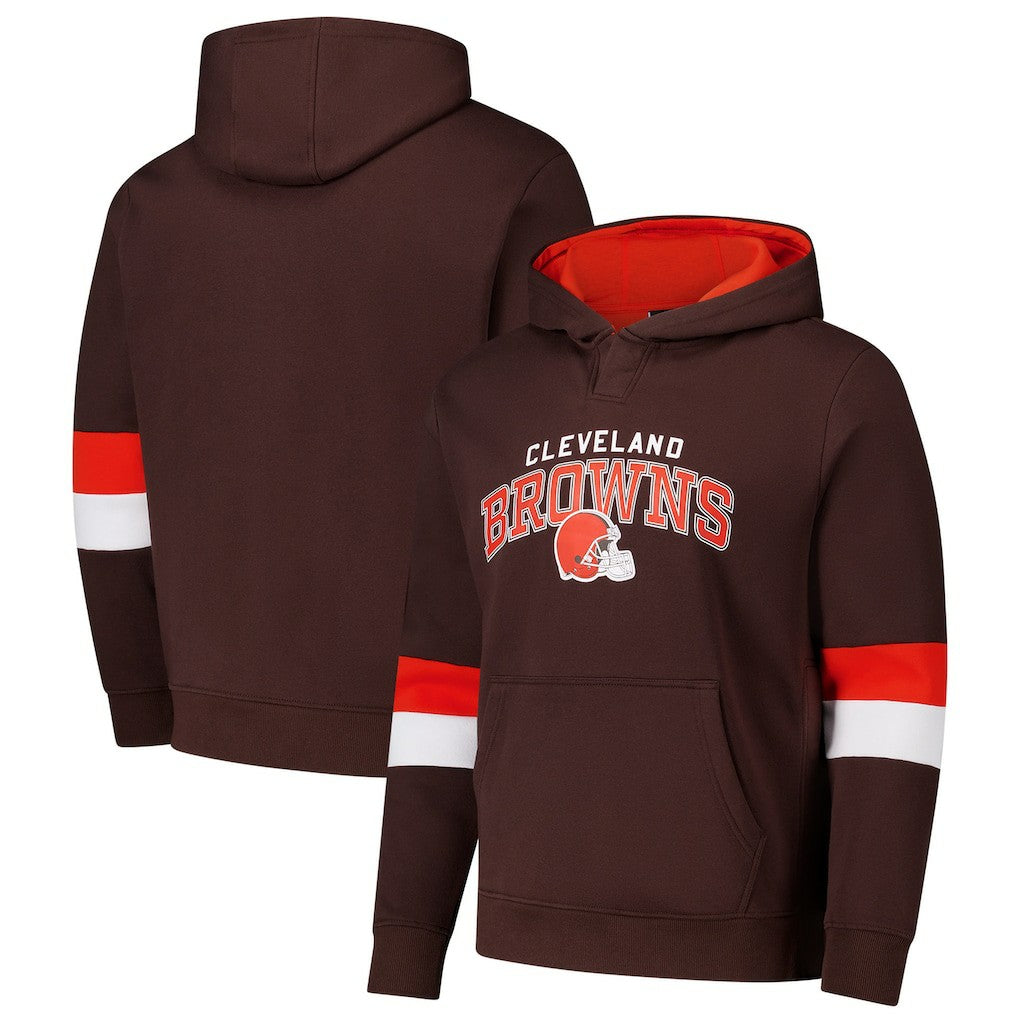 Cleveland Browns G-III Sports by Carl Banks Adaptive Faceoff Pullover Hoodie Brown/Orange | NFL