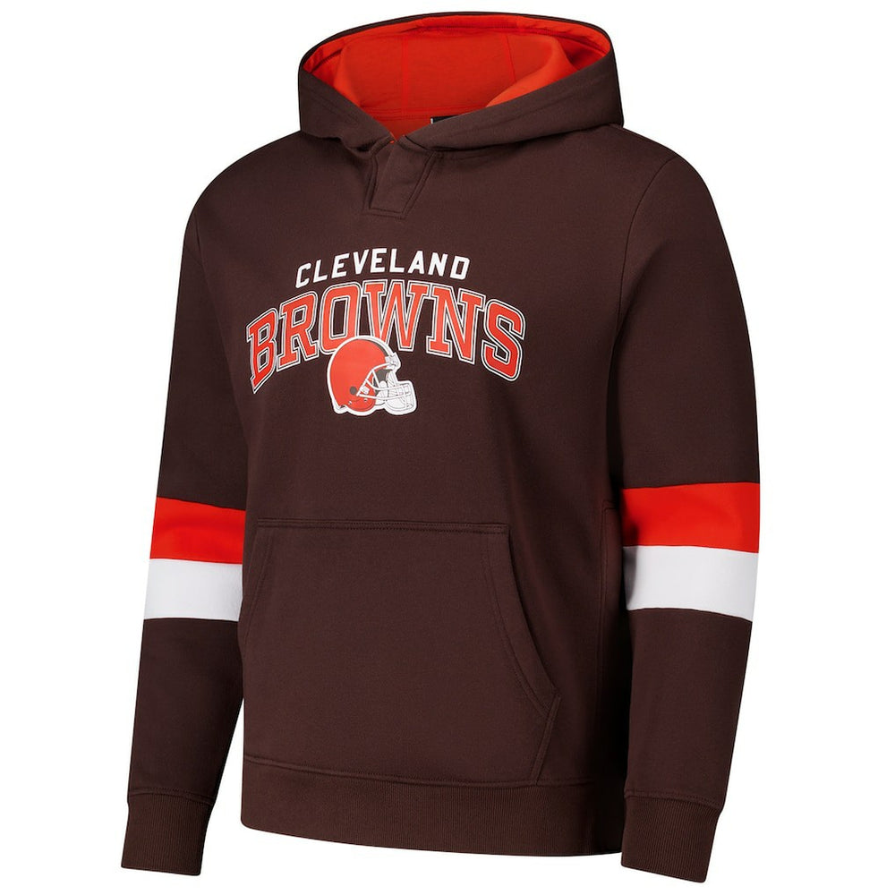 Cleveland Browns G-III Sports by Carl Banks Adaptive Faceoff Pullover Hoodie Brown/Orange | NFL