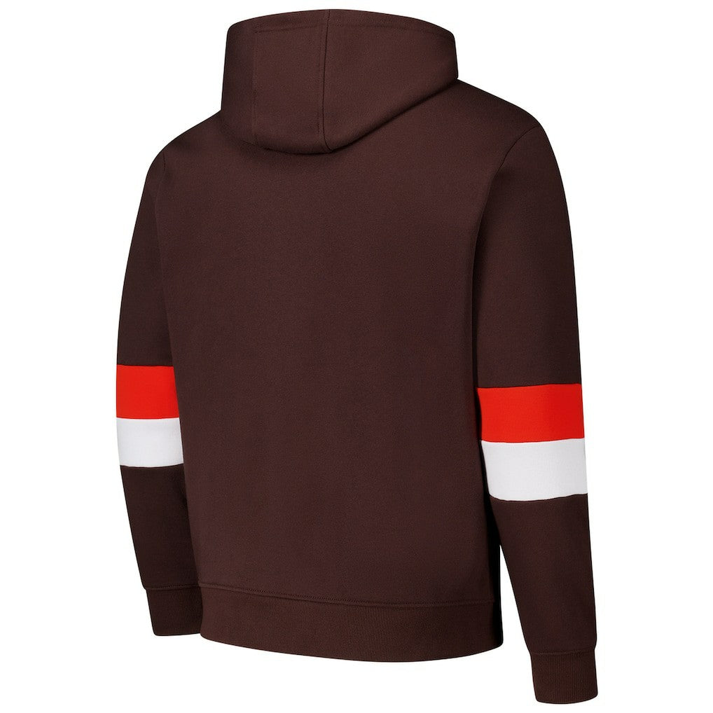 Cleveland Browns G-III Sports by Carl Banks Adaptive Faceoff Pullover Hoodie Brown/Orange | NFL