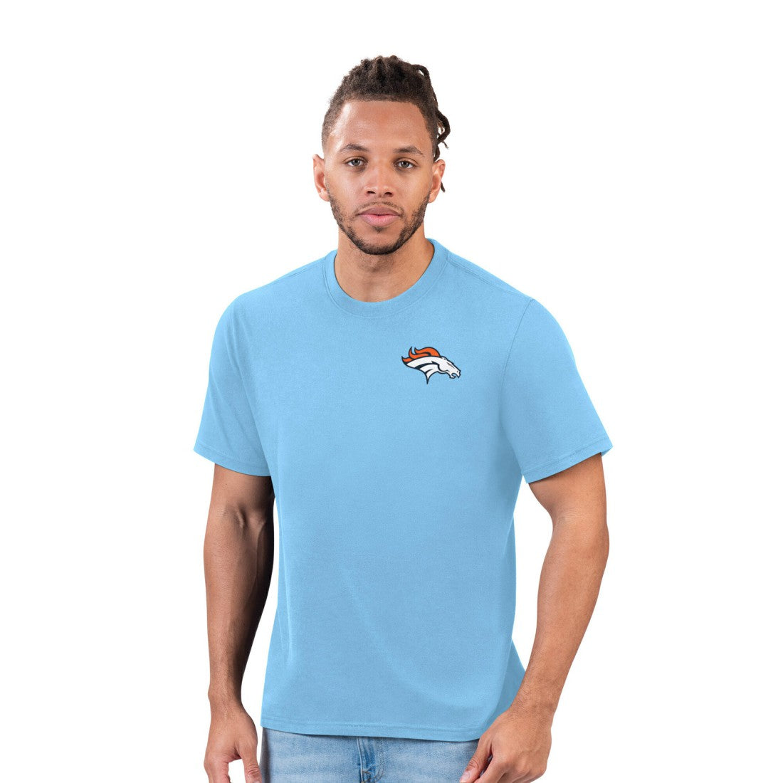 Denver Broncos Margaritaville Flip Flop T-Shirt Light Blue | NFL