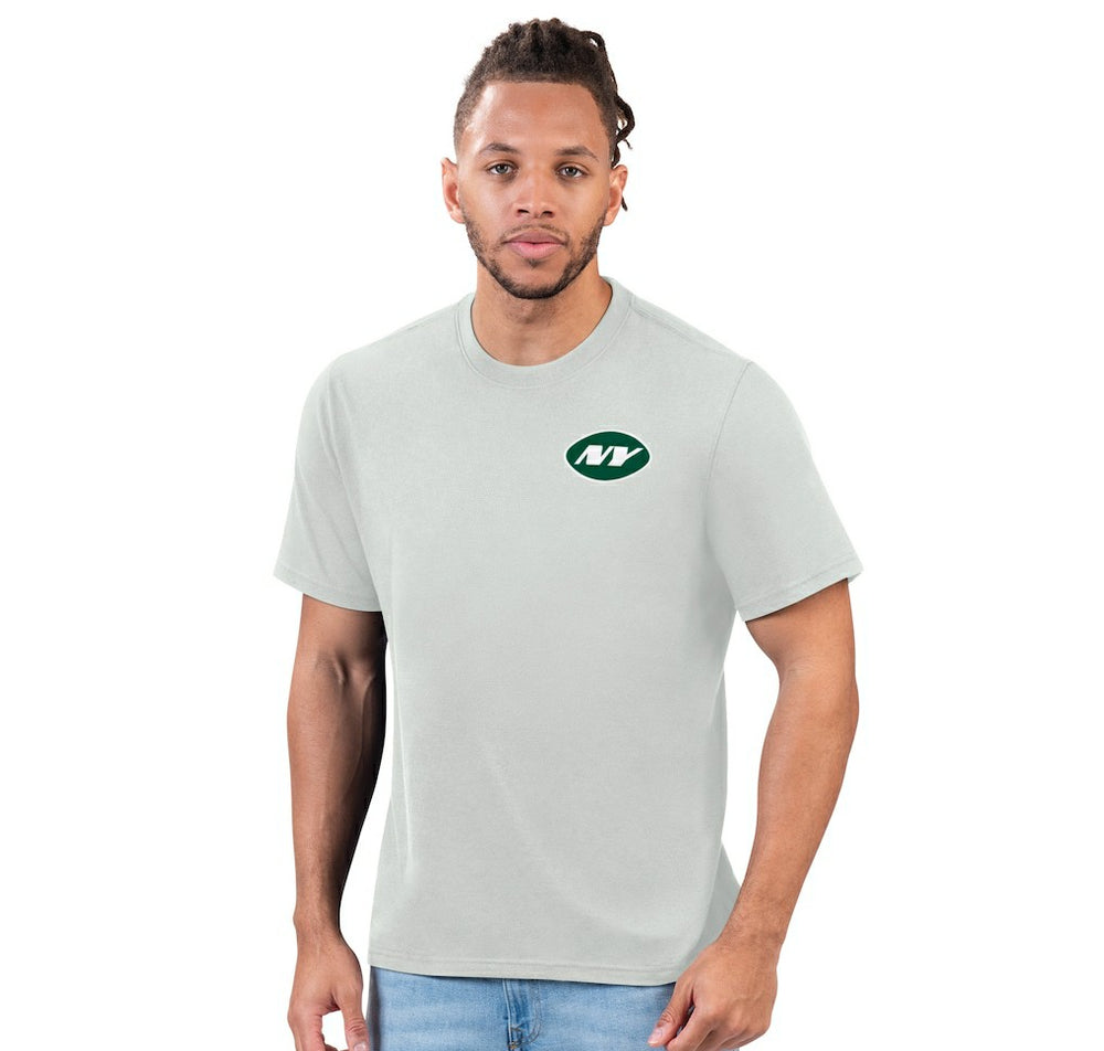 New York Jets Margaritaville Flip Flop T-Shirt Gray | NFL
