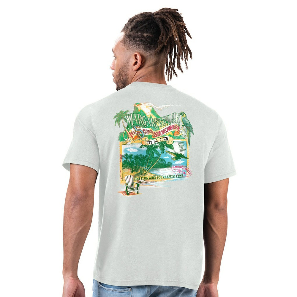 New York Jets Margaritaville Time Flies T-Shirt Gray | NFL