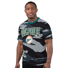Miami Dolphins Starter Thursday Night Gridiron Classics Vintage Logo T-Shirt Camo/Gray | NFL