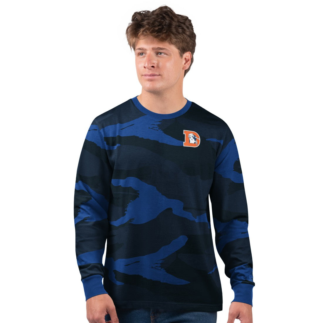 Denver Broncos Starter Thursday Night Gridiron Vintage Logo Long Sleeve T-Shirt Navy/Royal | NFL