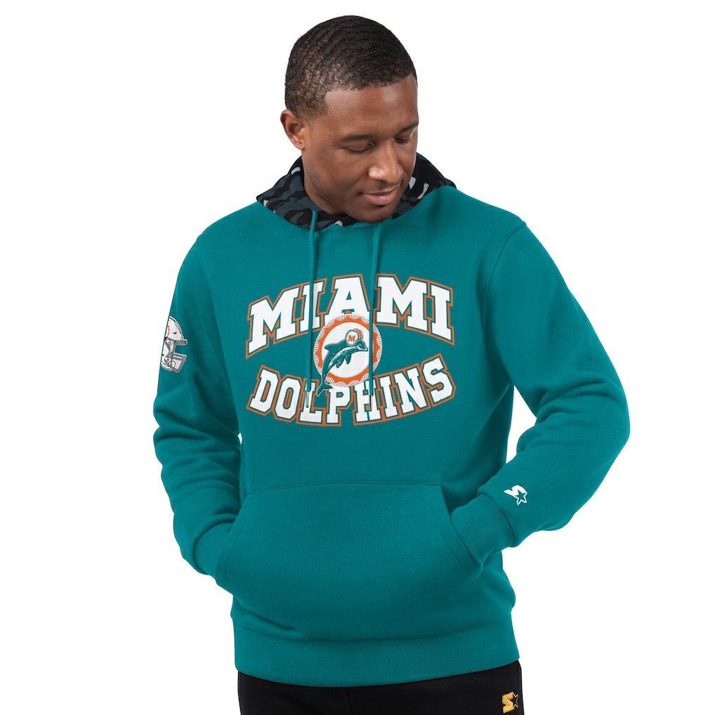 Miami Dolphins Starter Thursday Night Gridiron Vintage Logo Pullover Hoodie Aqua | NFL