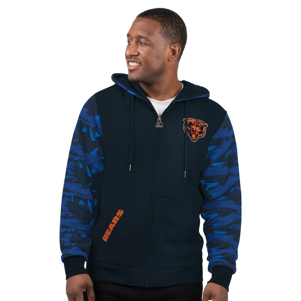 Chicago Bears Starter Thursday Night Gridiron Full-Zip Hoodie Navy | NFL