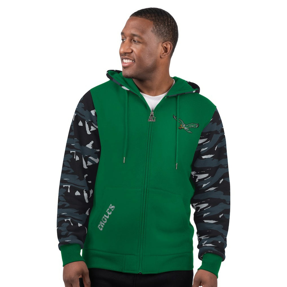 Philadelphia Eagles Starter Thursday Night Gridiron Vintage Logo Full-Zip Hoodie Kelly Green | NFL