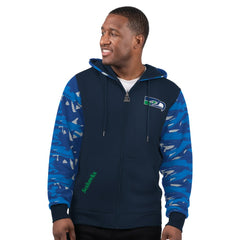 Seattle Seahawks Starter Thursday Night Gridiron Vintage Logo Full-Zip Hoodie Navy | NFL