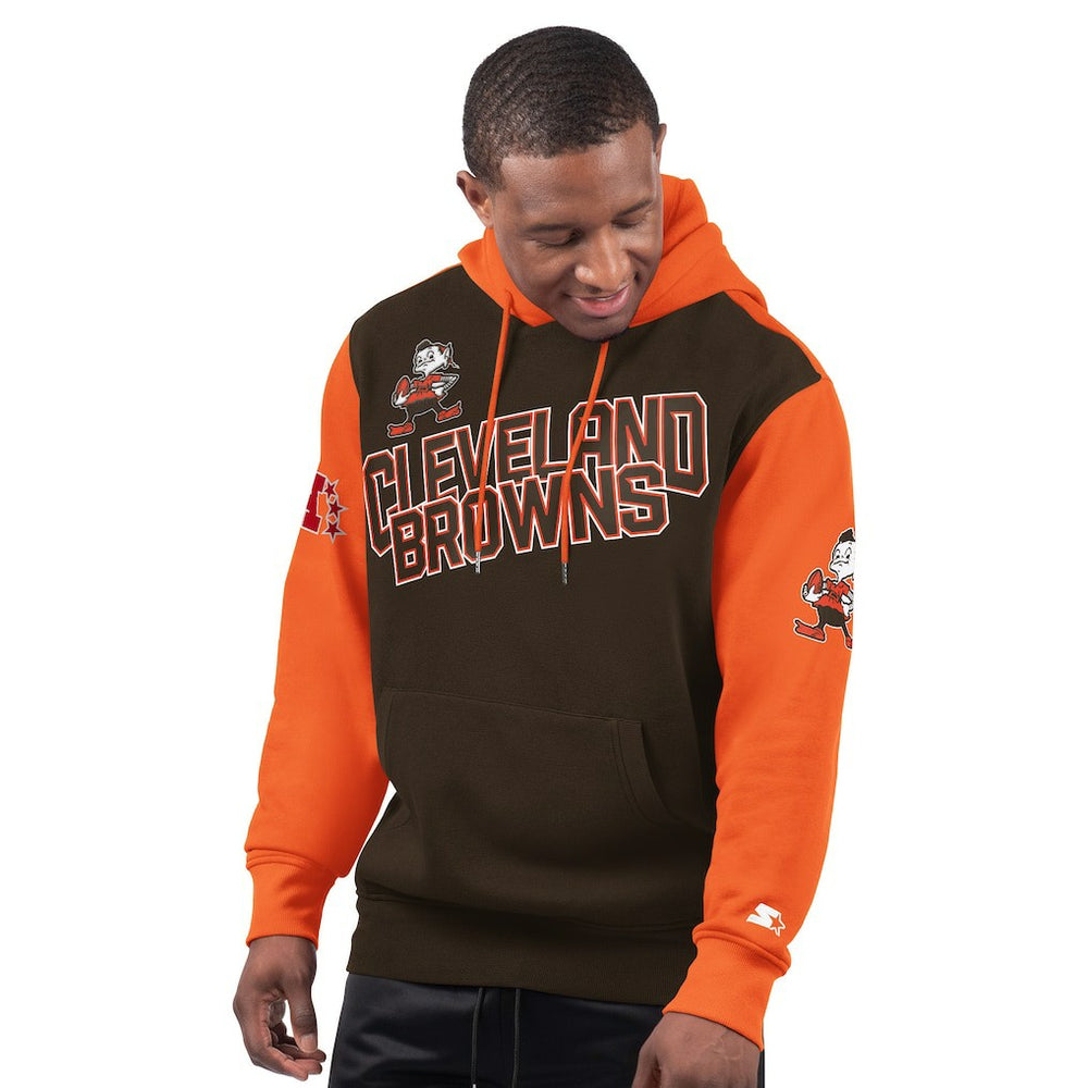 Cleveland Browns Starter Extreme Vintage Logo Pullover Hoodie Brown | NFL