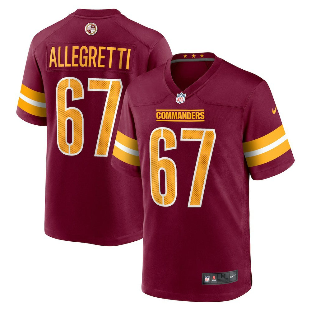 Nick Allegretti Washington Commanders Game Jersey Burgundy | Nike for Sale