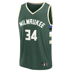 Giannis Antetokounmpo Milwaukee Bucks Fast Break Replica Player Jersey Icon Edition Hunter Green - NBA