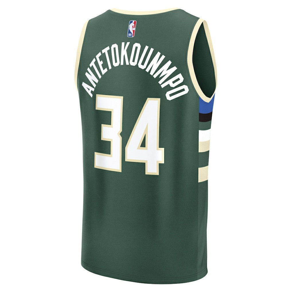 Giannis Antetokounmpo Milwaukee Bucks Fast Break Replica Player Jersey Icon Edition Hunter Green - NBA