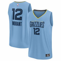 Ja Morant Memphis Grizzlies Fast Break Replica Player Jersey Statement Edition Light Blue - NBA