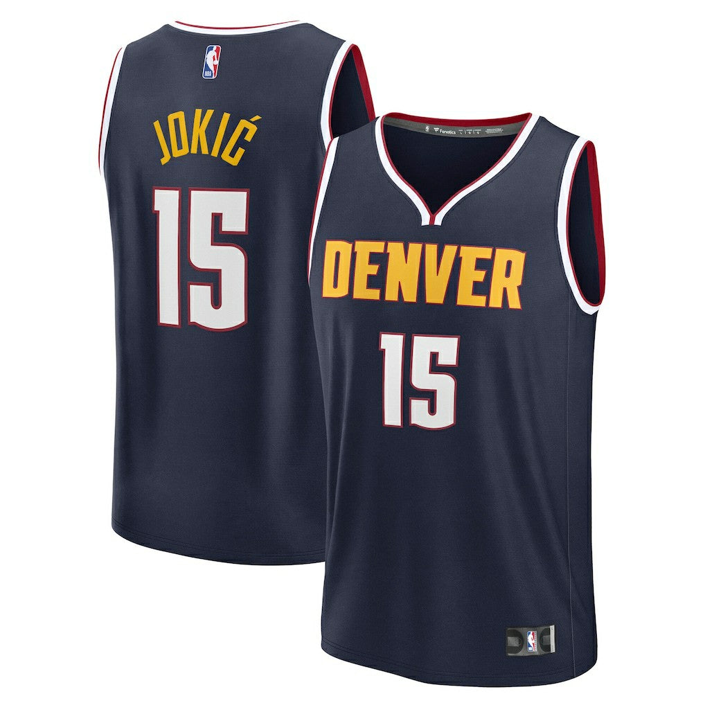 Nikola Jokic Denver Nuggets Fast Break Replica Player Jersey Icon Edition Navy - NBA