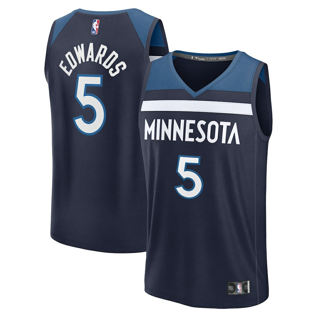 Anthony Edwards Minnesota Timberwolves Fast Break Replica Player Jersey Icon Edition Navy - NBA