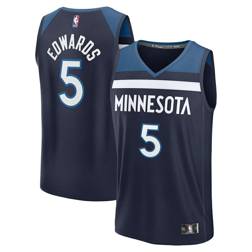 Anthony Edwards Minnesota Timberwolves Fast Break Replica Player Jersey Icon Edition Navy - NBA