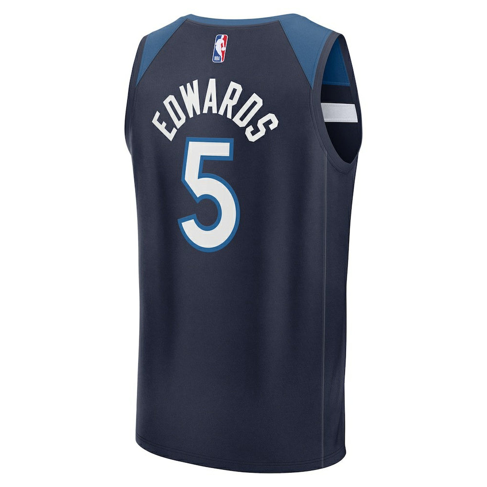 Anthony Edwards Minnesota Timberwolves Fast Break Replica Player Jersey Icon Edition Navy - NBA