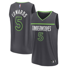 Anthony Edwards Minnesota Timberwolves Fast Break Replica Player Jersey Statement Edition Anthracite - NBA