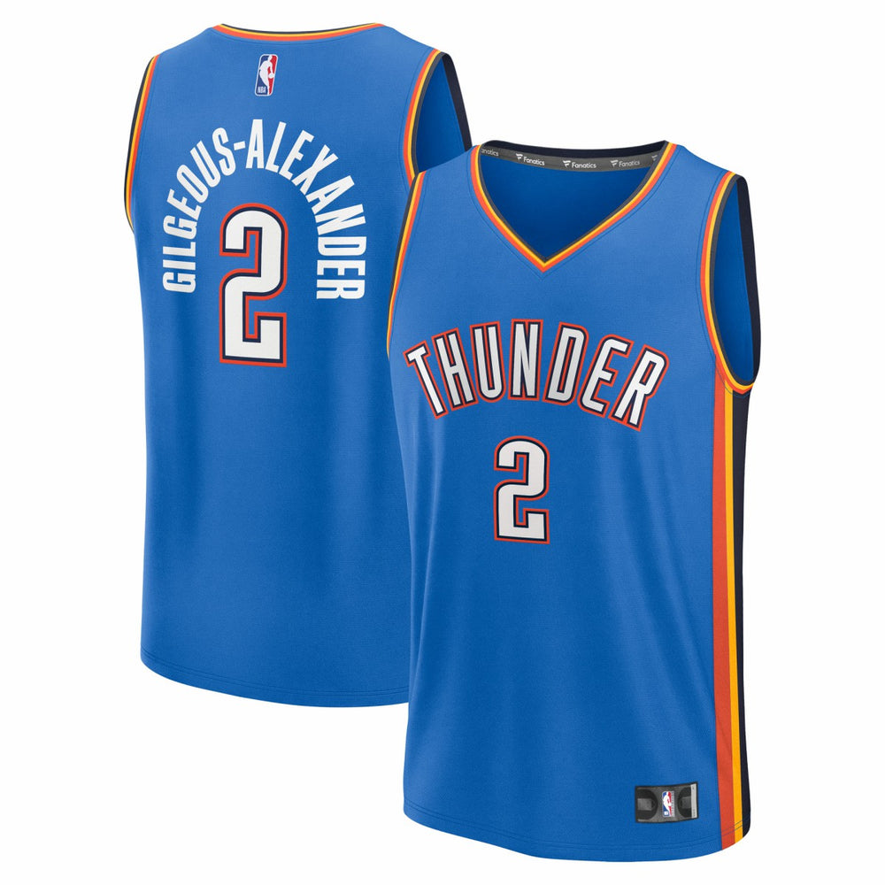 Shai Gilgeous-Alexander Oklahoma City Thunder Fast Break Replica Player Jersey Icon Edition Blue - NBA