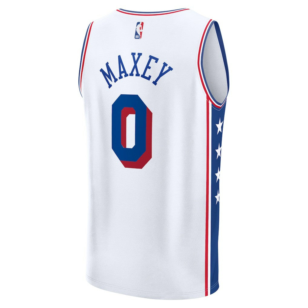 Tyrese Maxey Philadelphia 76ers Fast Break Replica Player Jersey Association Edition White - NBA