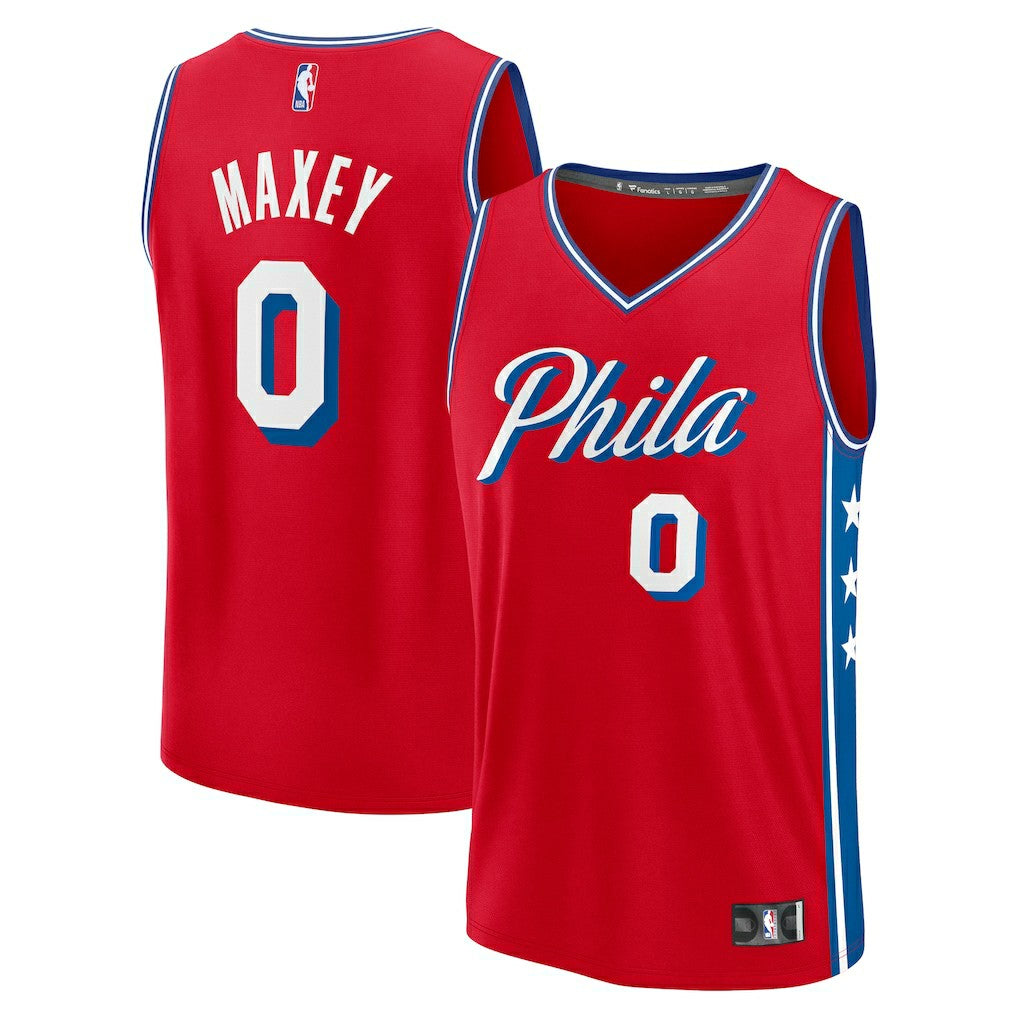 Tyrese Maxey Philadelphia 76ers Fast Break Replica Player Jersey Statement Edition Red - NBA