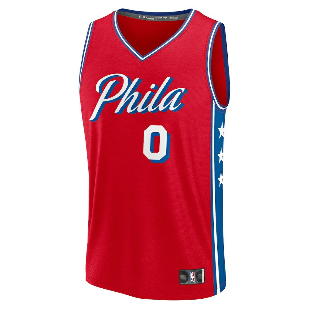 Tyrese Maxey Philadelphia 76ers Fast Break Replica Player Jersey Statement Edition Red - NBA