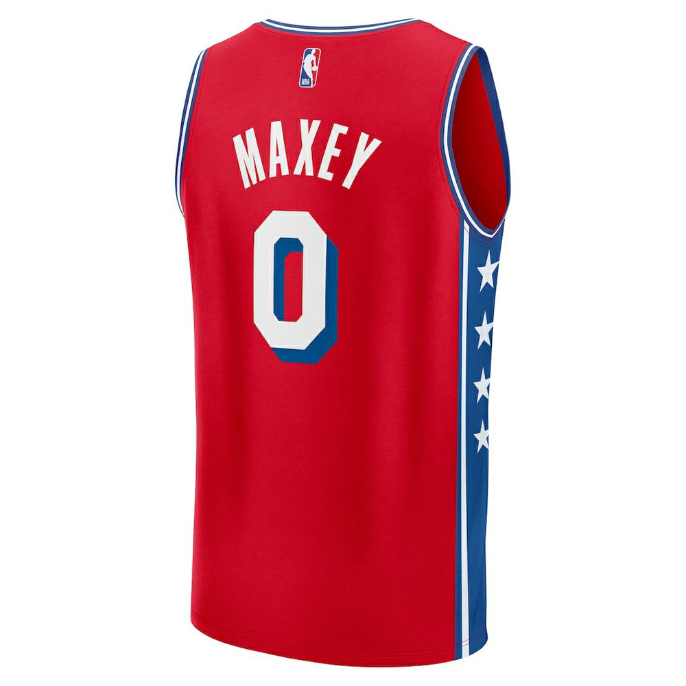 Tyrese Maxey Philadelphia 76ers Fast Break Replica Player Jersey Statement Edition Red - NBA