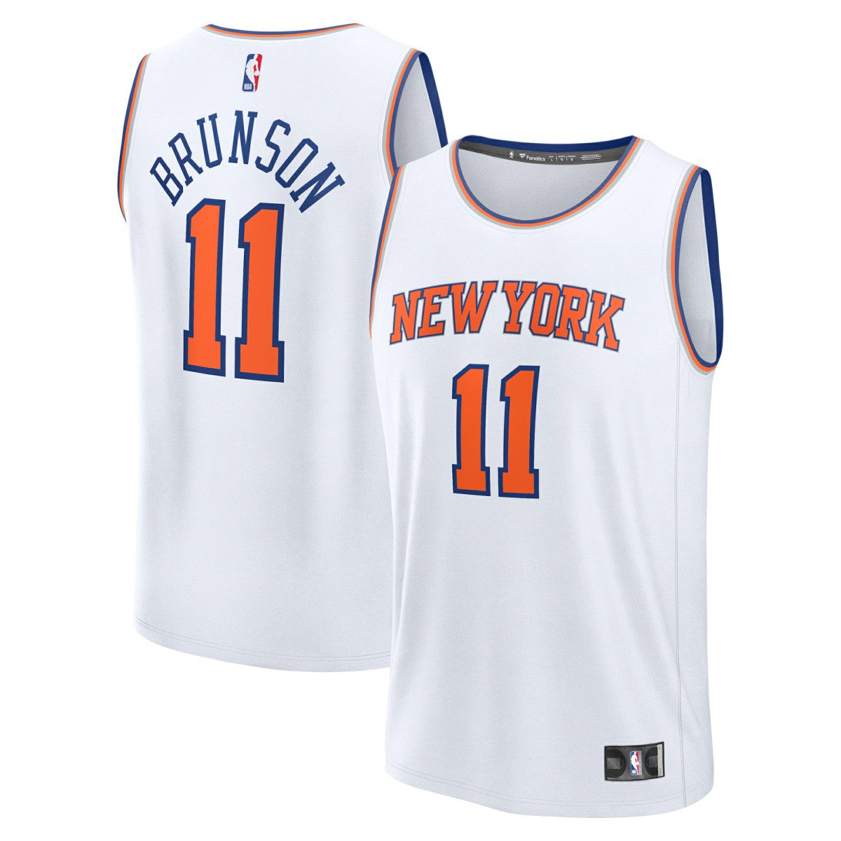 Jalen Brunson New York Knicks Fast Break Replica Player Jersey Association Edition White - NBA