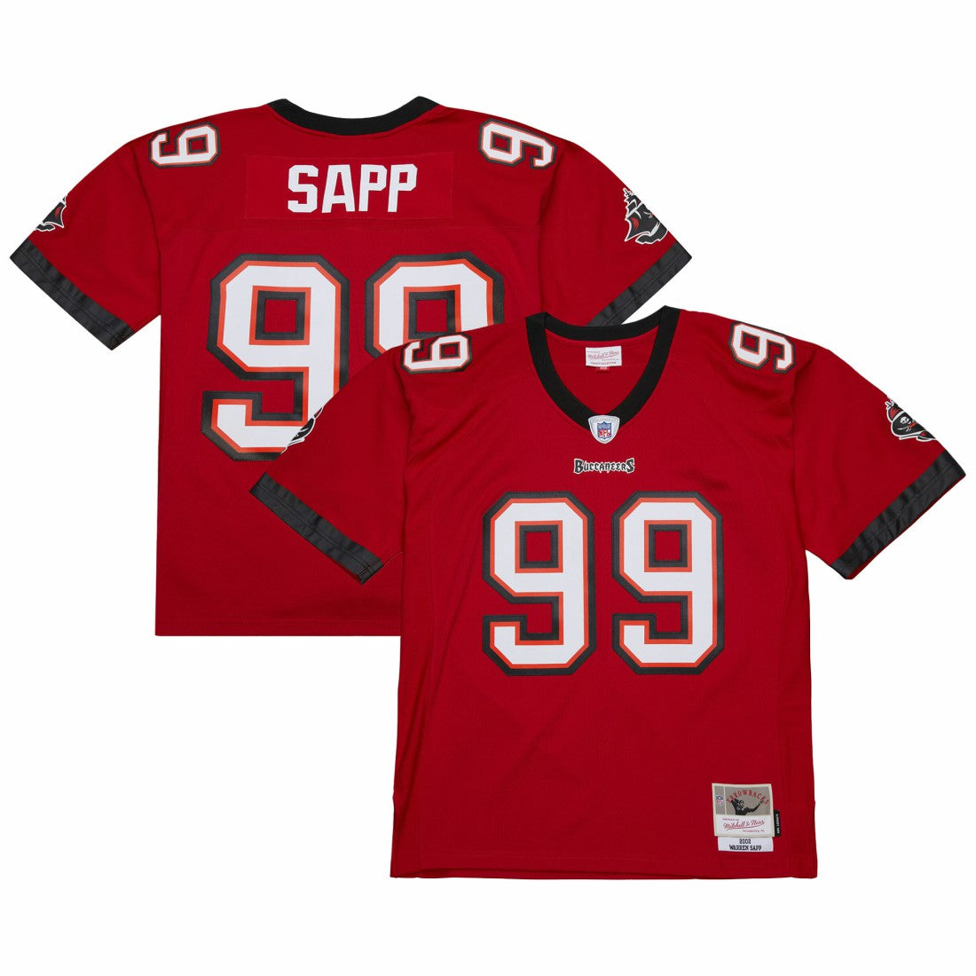 Warren Sapp Tampa Bay Buccaneers 2002 Legacy Replica Jersey Red | Mitchell & Ness