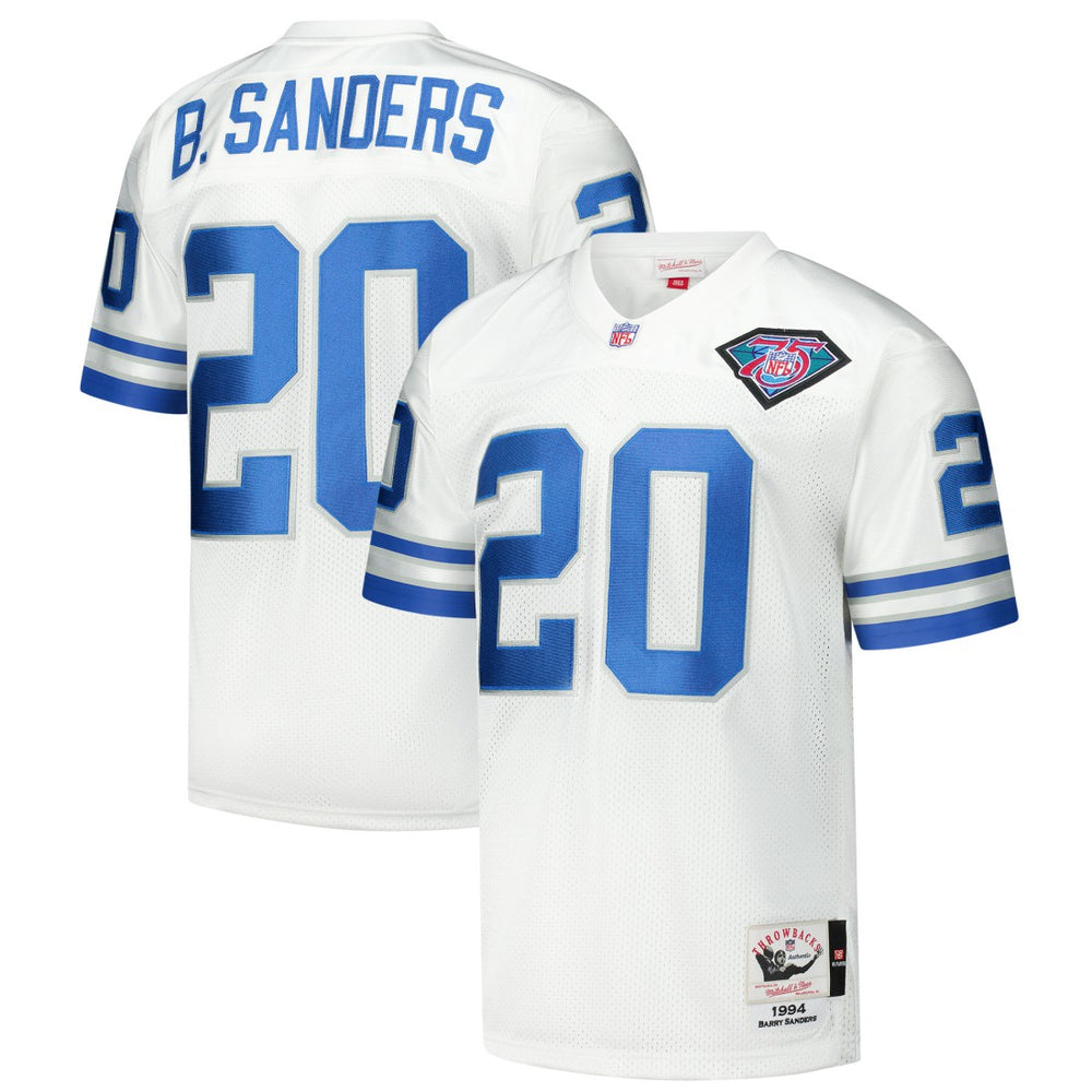 Barry Sanders Detroit Lions 1994 Authentic Throwback Retired Player Jersey White | Mitchell & Ness