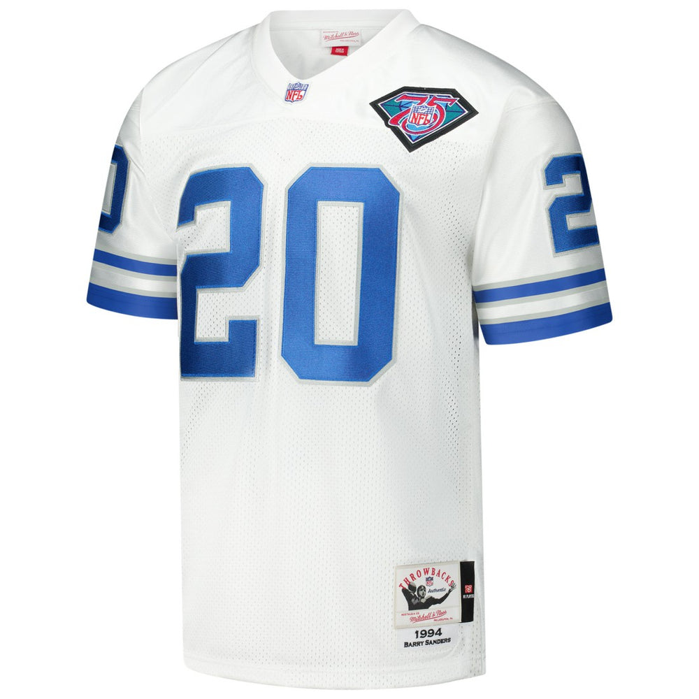 Barry Sanders Detroit Lions 1994 Authentic Throwback Retired Player Jersey White | Mitchell & Ness